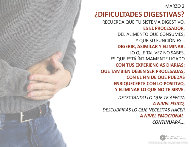 ¿Dificultades digestivas?